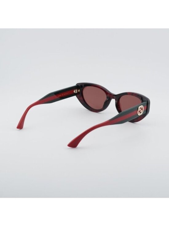 Gucci GG1862S 003 Sunglasses Havana Cat Eye Frame, Burgundy Lenses
